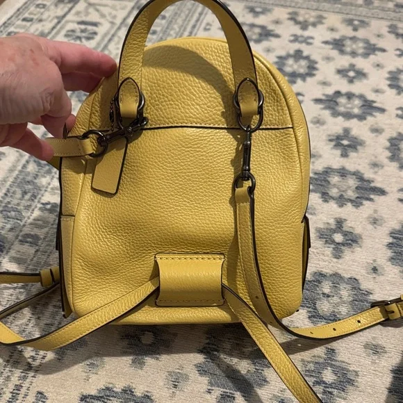 Coach Mustard Leather Backpack - Picture 3 of 6